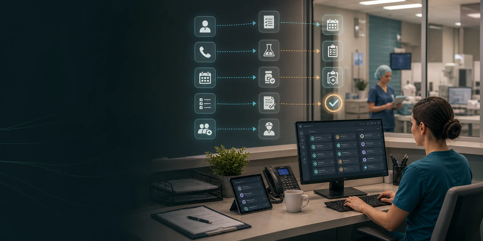 ASC Surgery Scheduling and Pre-Op Clearance AI Workflow Automation visual for surgery centers use case