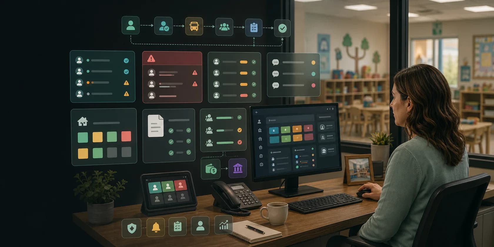 Childcare Center AI Workflow Automation visual for childcare operations