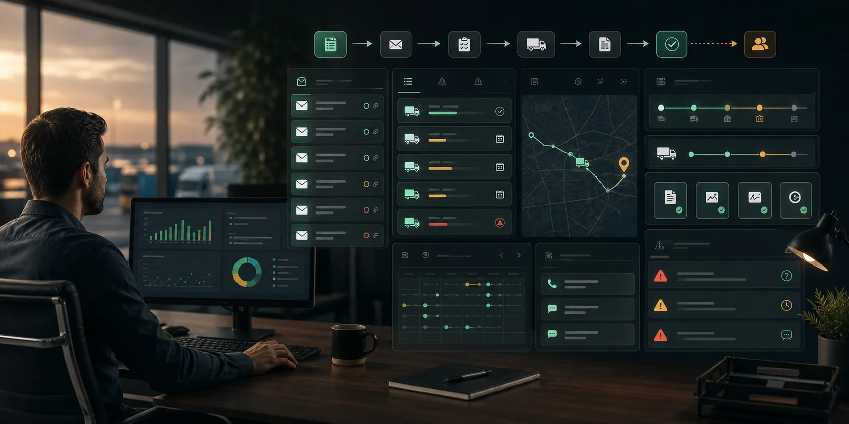 Freight Quote and Tender Follow-Up AI Workflow Automation visual for freight brokers use case