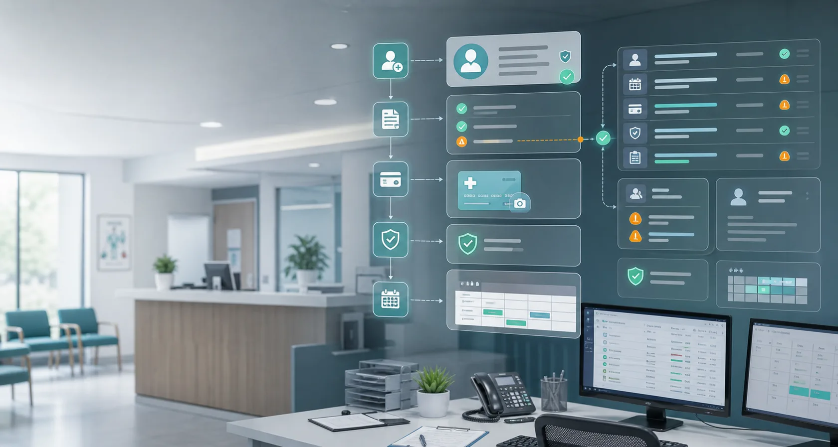 Patient Intake AI Workflow Automation visual for healthcare use case