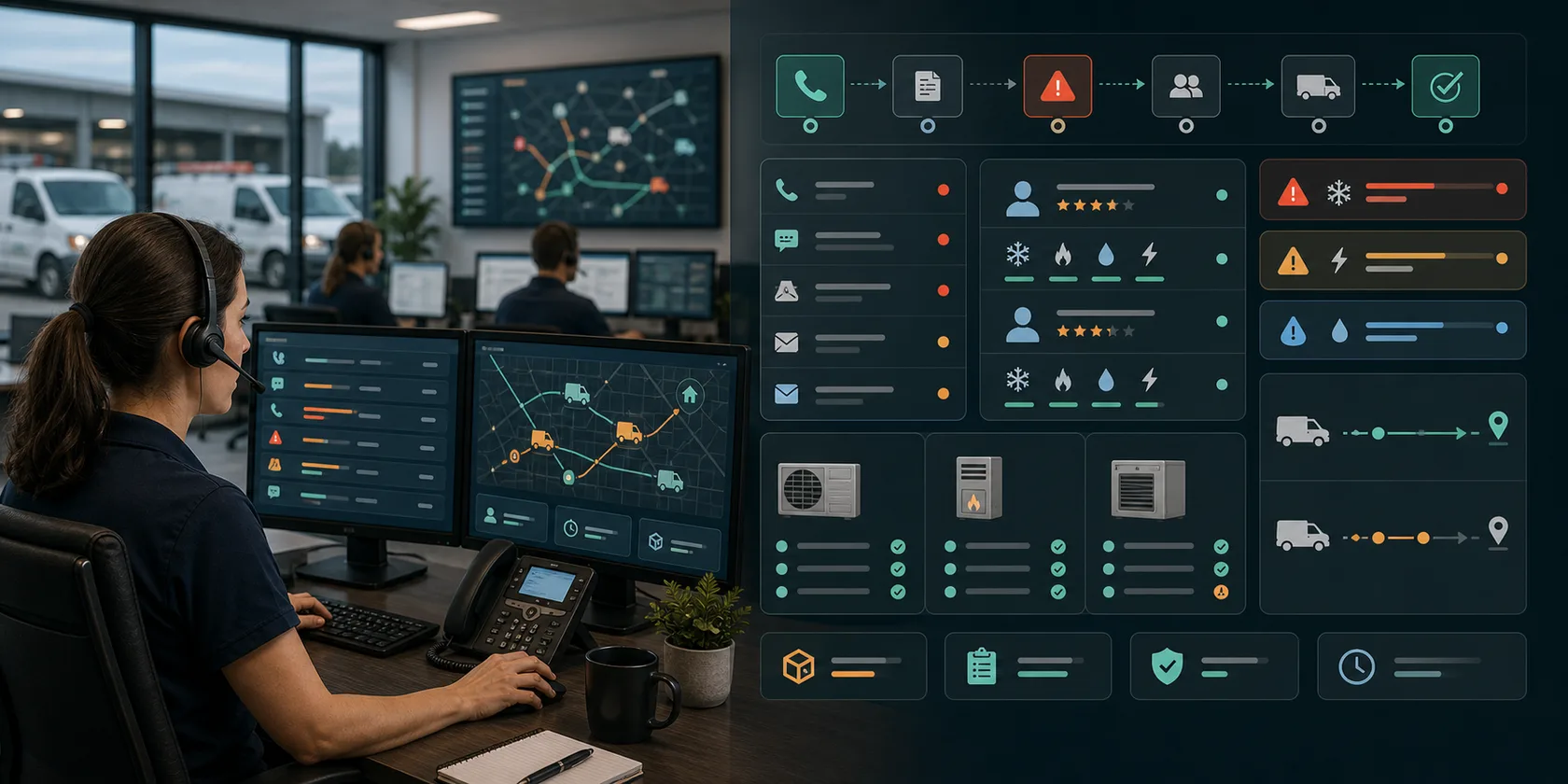 HVAC Service Dispatch AI Workflow Automation visual for hvac contractors use case