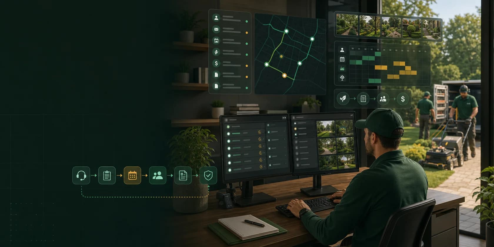 Landscaping AI Automation Case Study visual for landscaping case playbook
