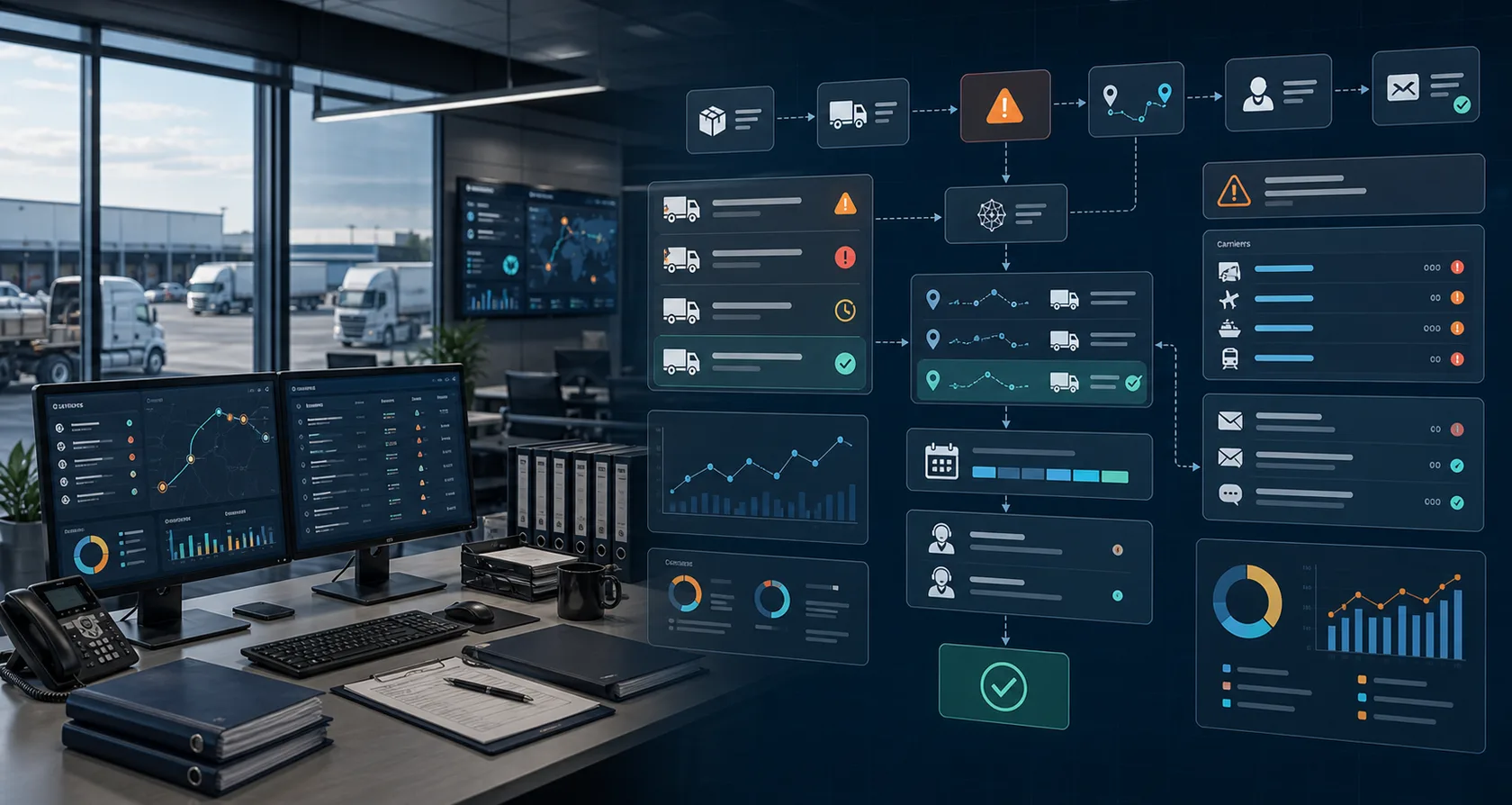 Shipment Exception AI Workflow Automation visual for logistics use case