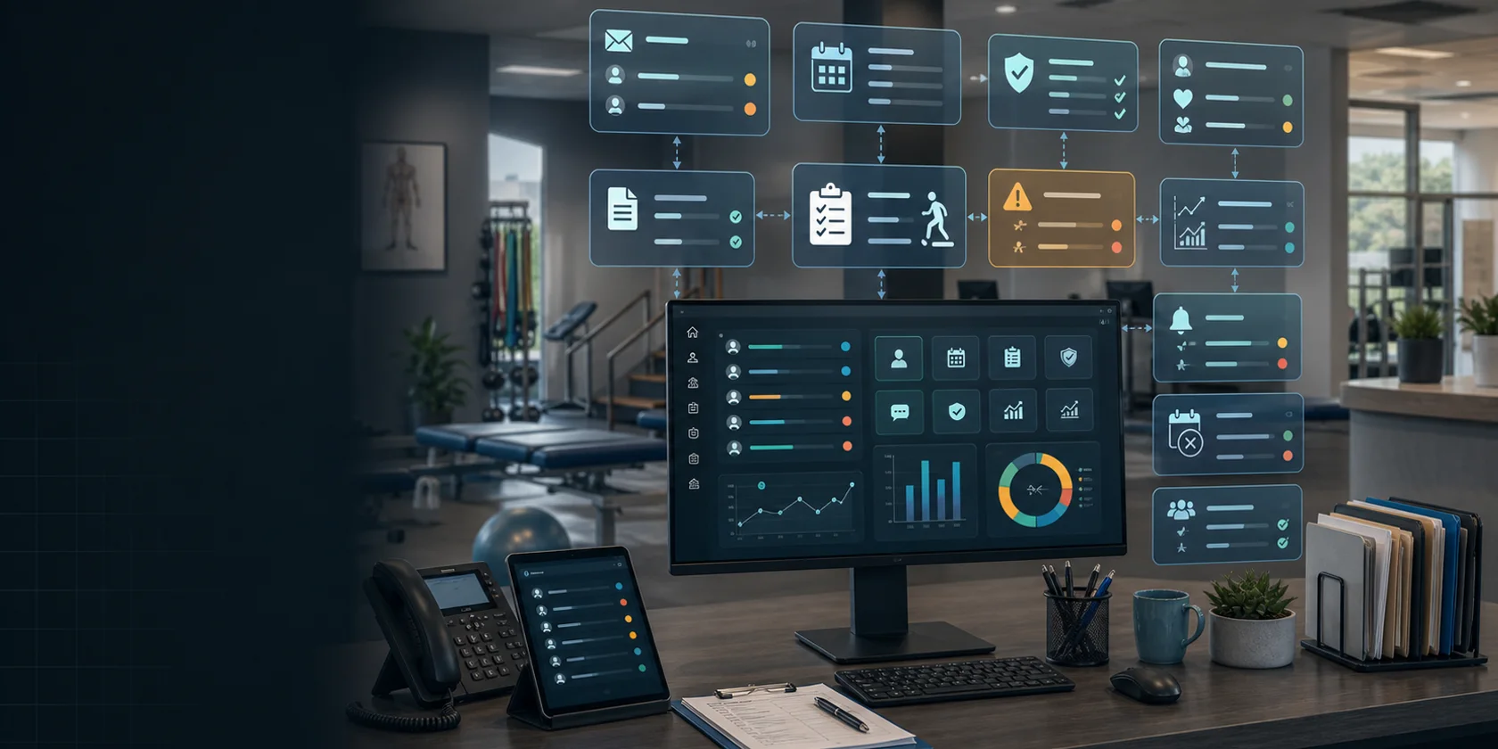 Physical Therapy Authorization Documentation and Billing AI Workflow Automation visual for physical therapy use case