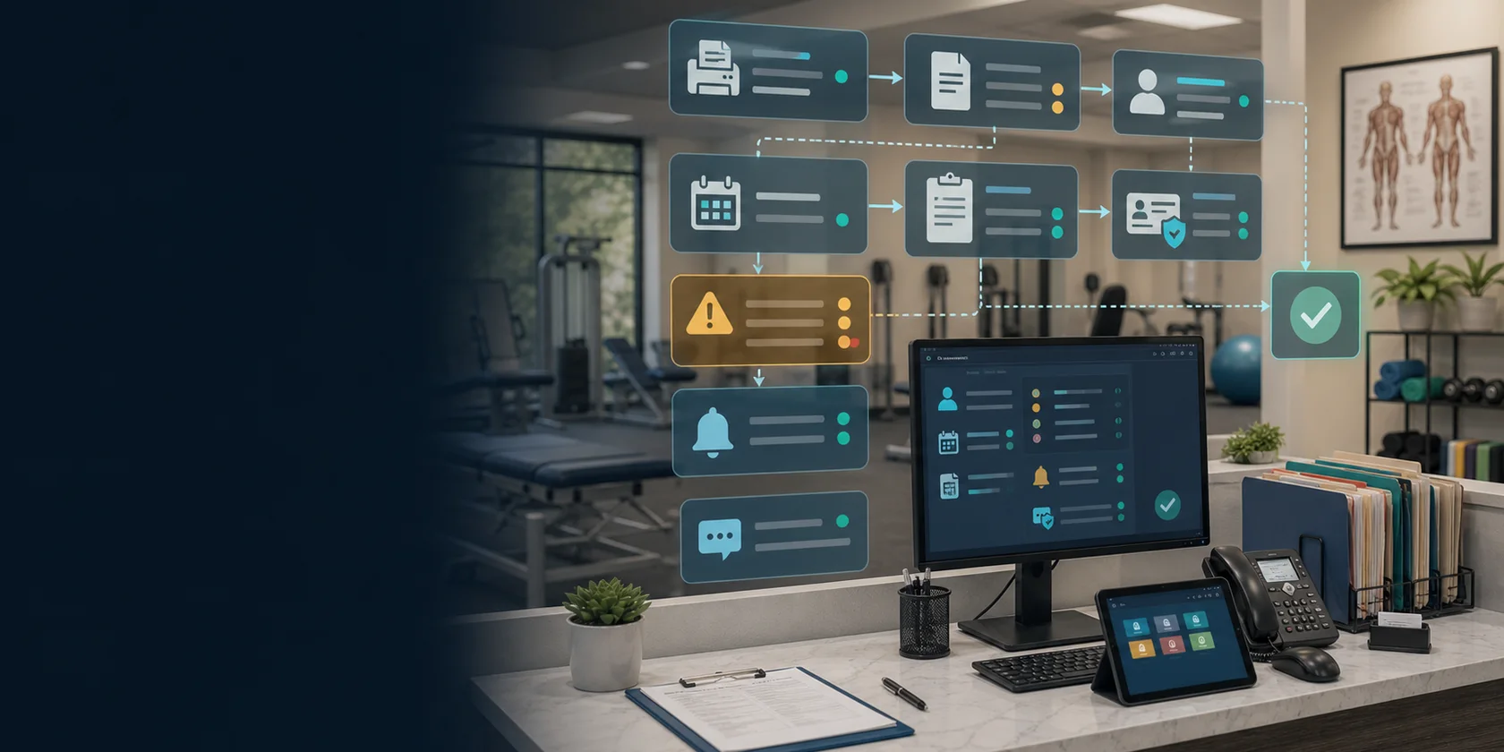 Physical Therapy Referral Intake and Scheduling AI Workflow Automation visual for physical therapy use case