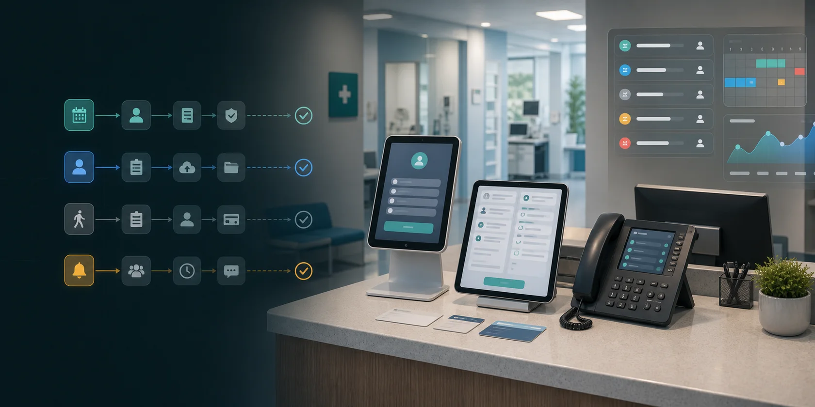 Urgent Care Online Registration and Scheduling AI Workflow Automation visual for urgent care use case