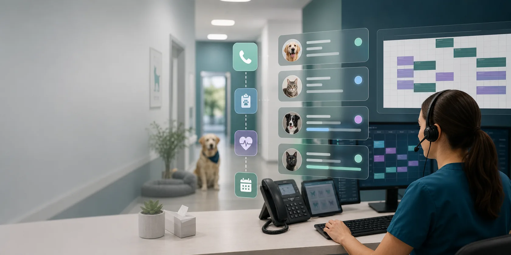 Veterinary Appointment Triage AI Workflow Automation visual for veterinary clinics use case
