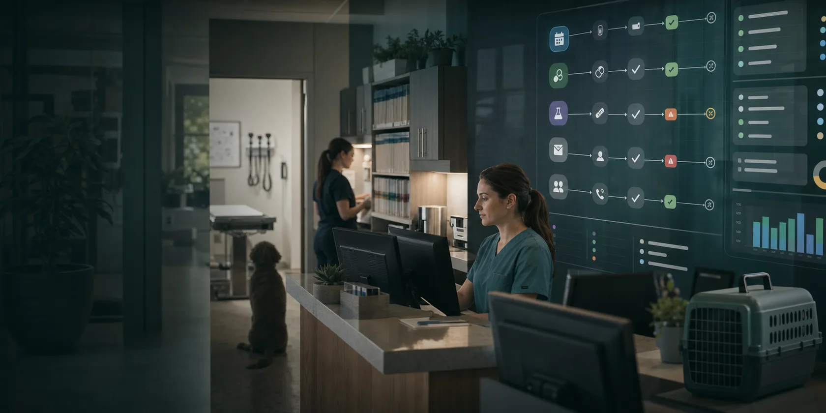 Veterinary Clinics AI Automation Case Study visual for veterinary clinics case playbook