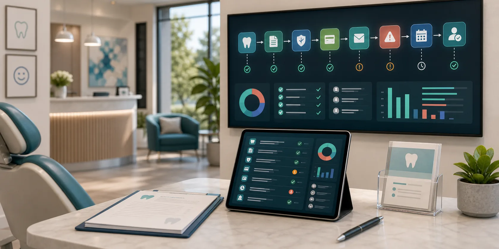 Dental Treatment Plan Follow-Up AI Workflow Automation visual for dental practices use case