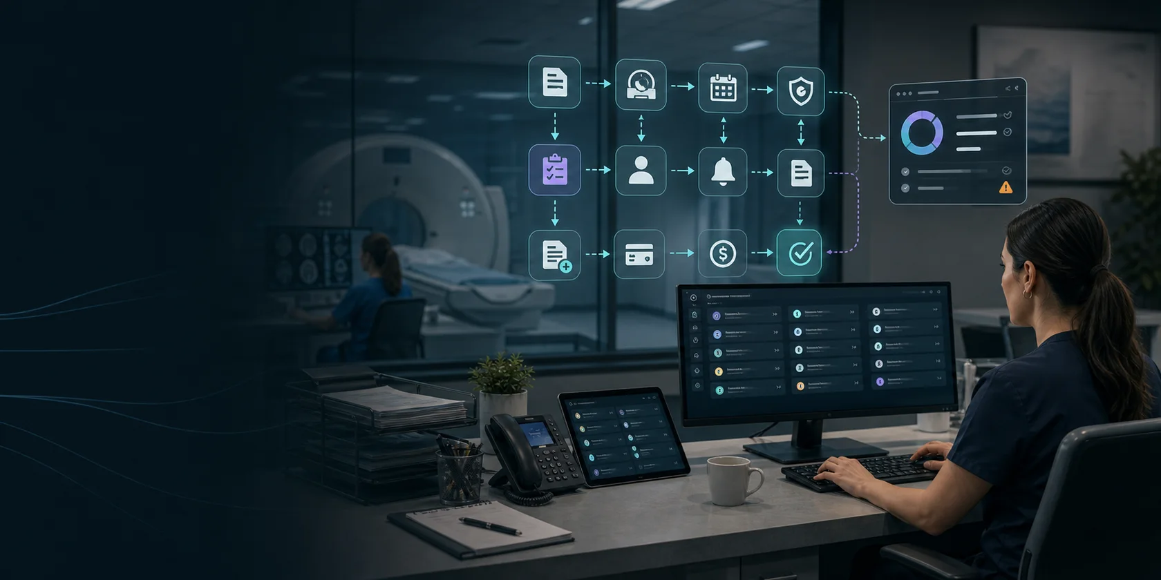 Diagnostic Imaging Center AI Workflow Automation visual for radiology operations