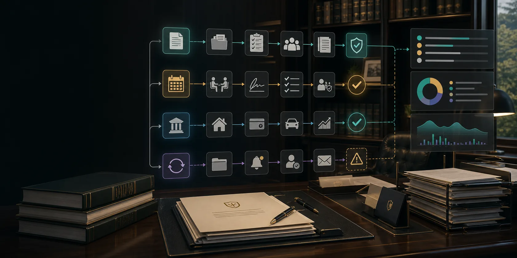Estate Planning Document Signing and Trust Funding AI Workflow Automation visual for estate planning law use case