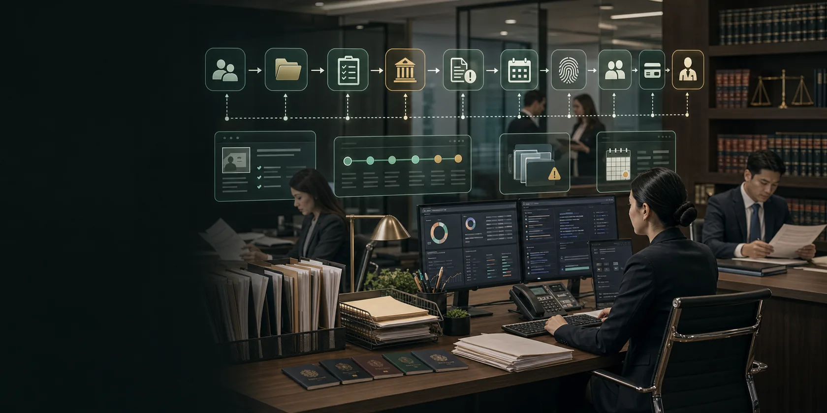 Immigration Law AI Automation Case Study visual for immigration law case playbook