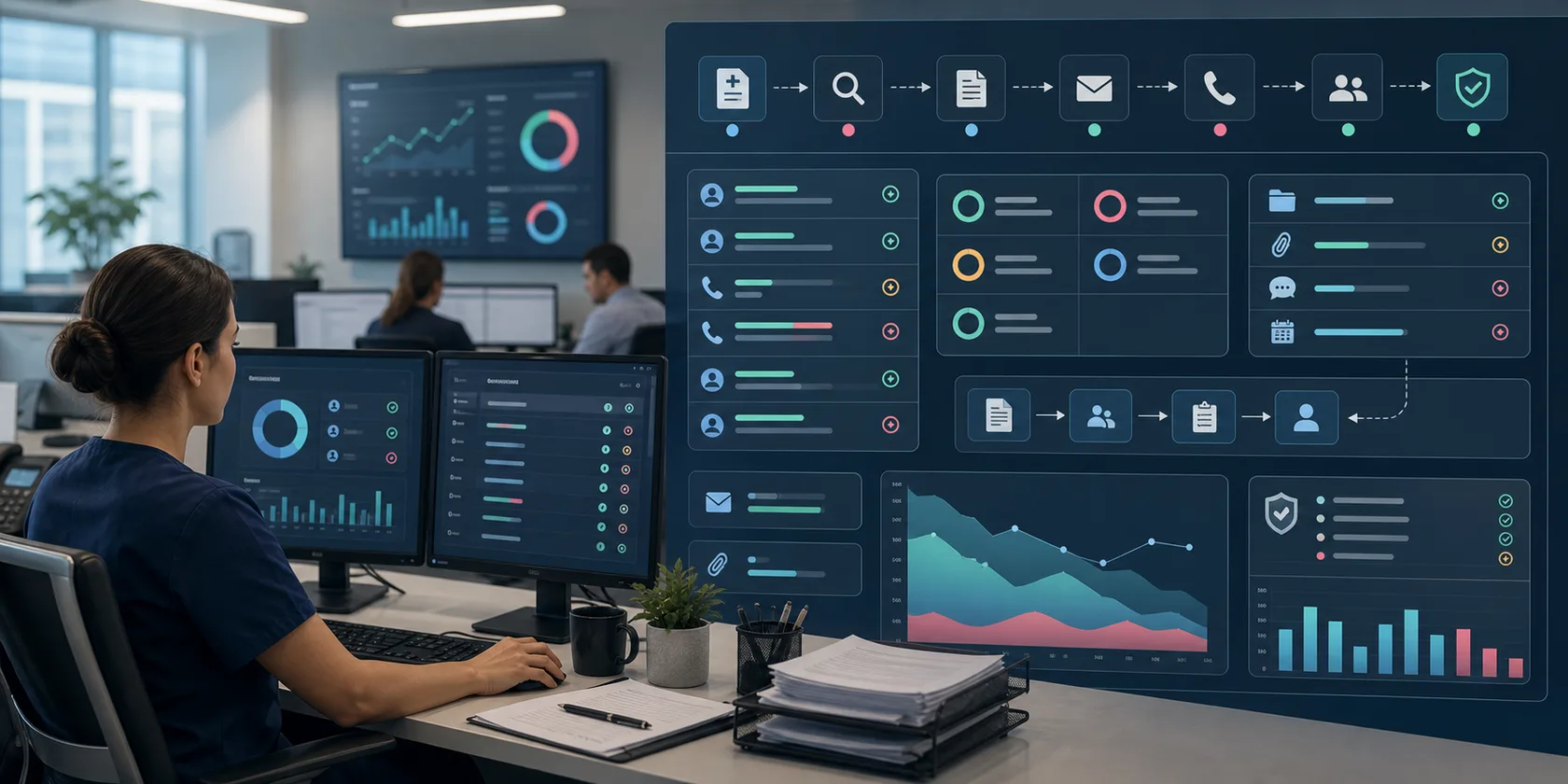 Medical Billing A/R Follow-Up AI Workflow Automation visual for medical billing use case